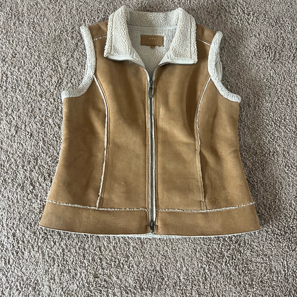Marks and Spencer - Per Una- Tan suede and sheepskin vest.